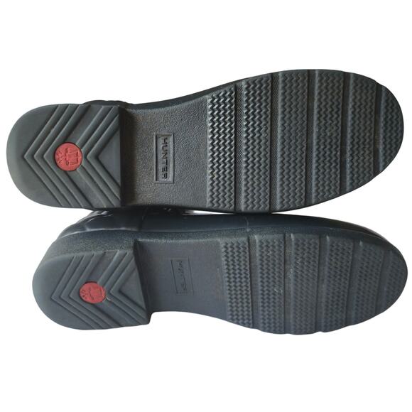 Hunter Chelsea Slip on Quilted Rubber Rain Waterproof Army Dark Green Boot US 9 - Picture 4 of 8